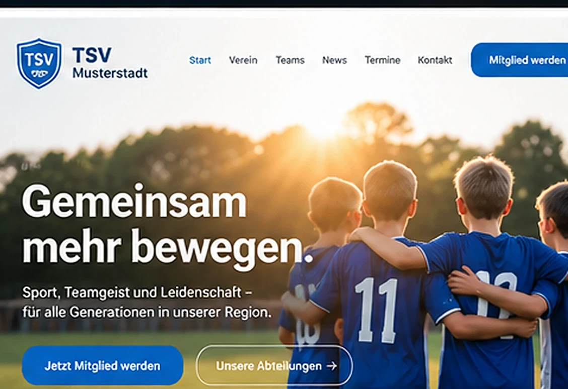 Fiktiver Website-Entwurf für Vereine & kleine Unternehmen